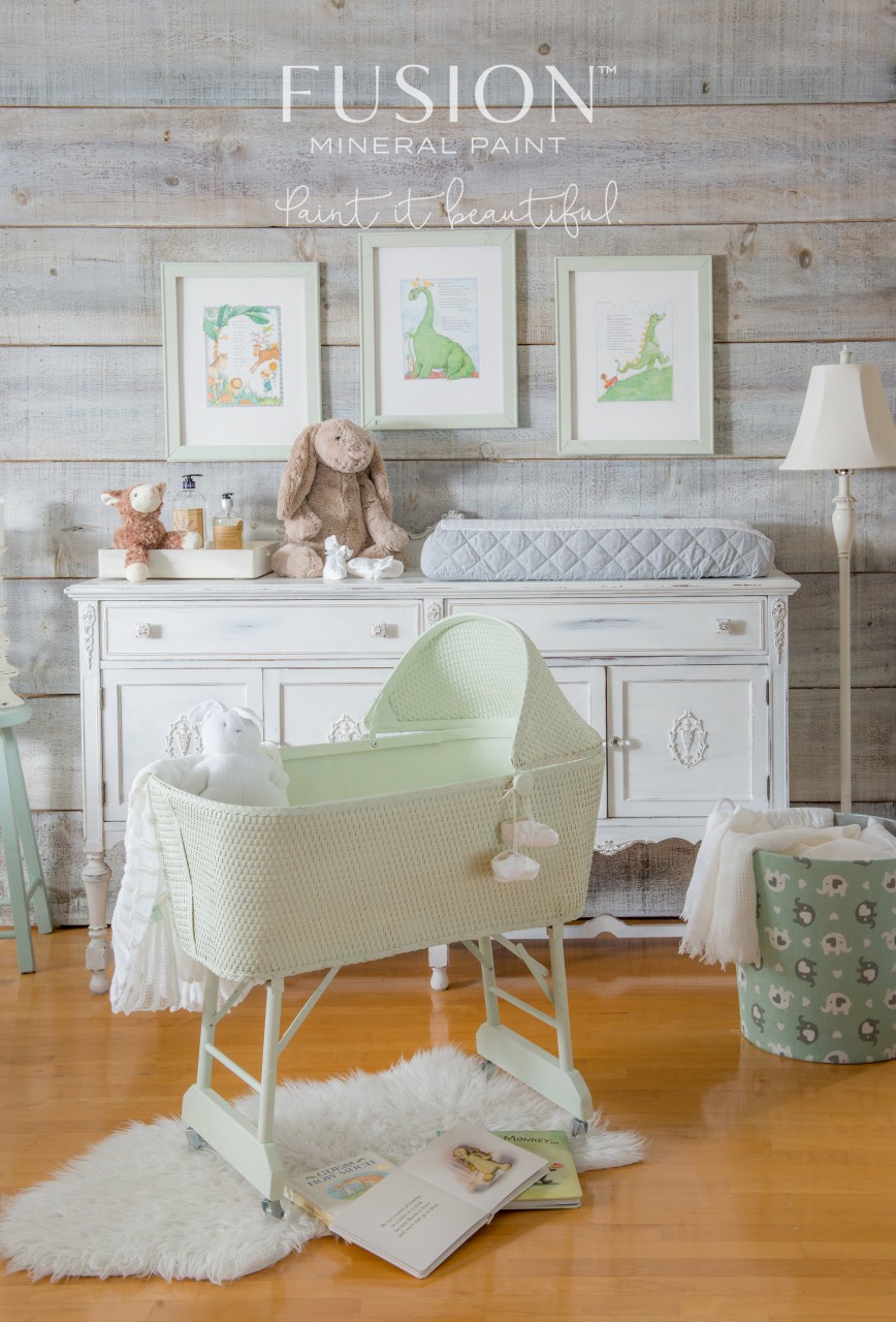 Nursery Inspiration Paint Colours Soft and sophisticated nursery colours with a matte smooth paint finish . Little Speclkled Frog Fusion Mineral Paint | www.Fusionmineralpaint.com