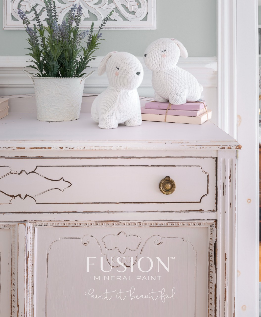 Nursery Inspiration Paint Colours Soft and sophisticated nursery colours with a matte smooth paint finish . Little Stork Soft Lilac Purple Fusion Mineral Paint | www.Fusionmineralpaint.com