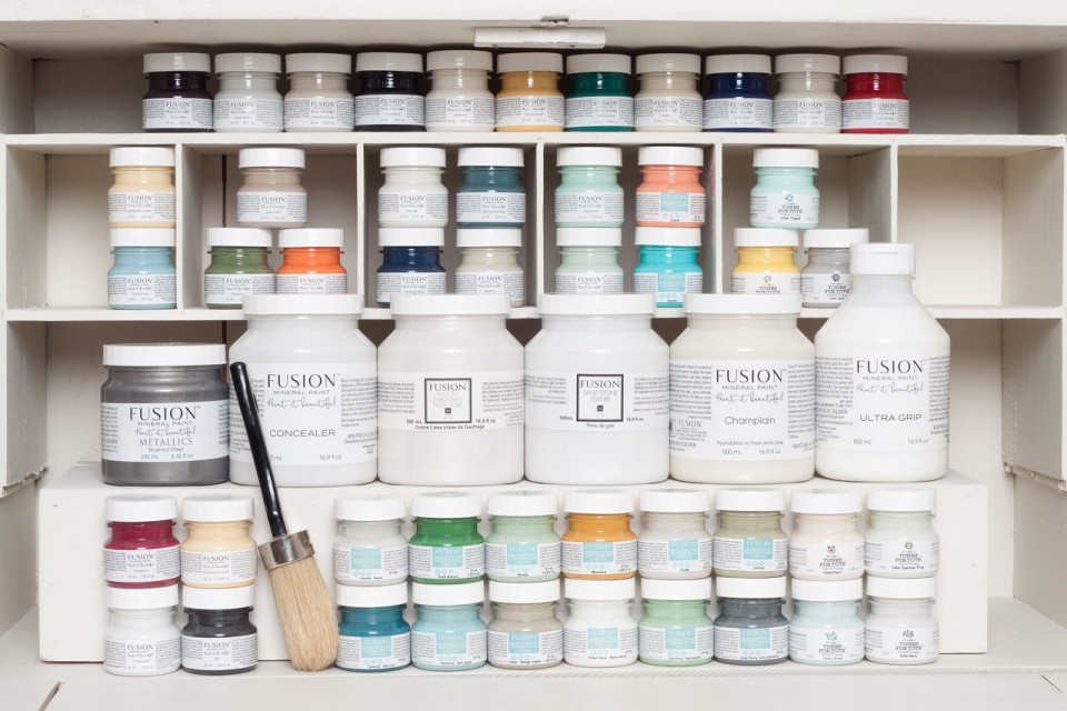 Shelf envy! What does your work space look like!? fusionmineralpaint.com