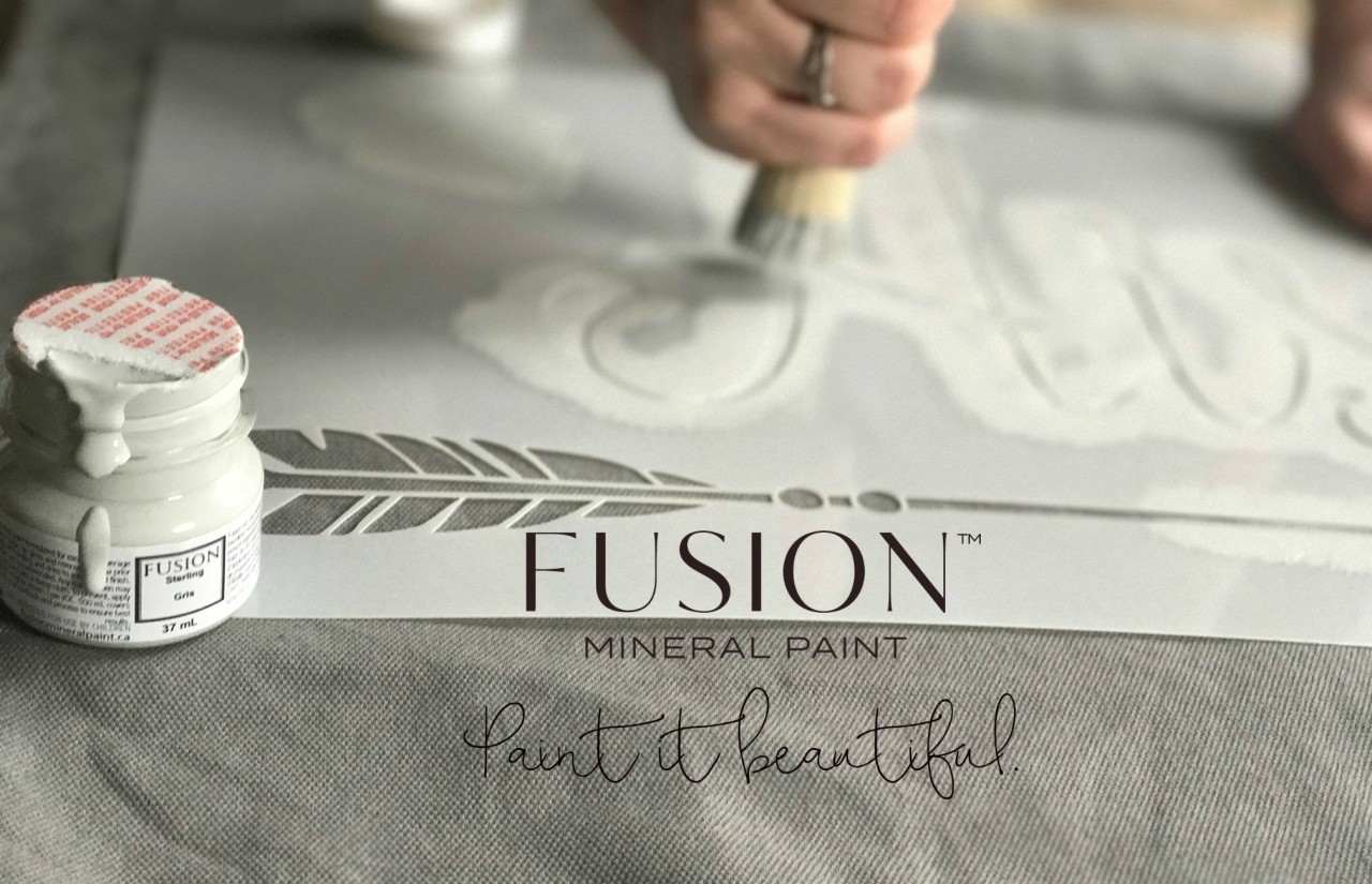 Painting Fabric Stencil Ikea Hack Pillow Case | fusionmineralpaint.com