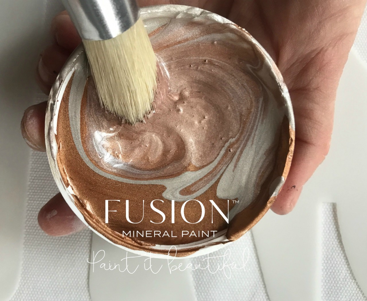 Rose Gold Custom Paint Colour Blend with Fusion Mineral Paint. fusionmineralpaint.com