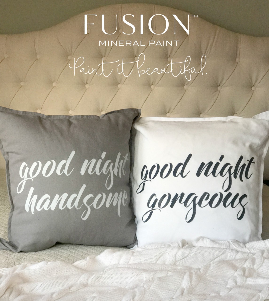 Ikea Hack Pillow Cover Fabric Painting | fusionmineralpaint.com