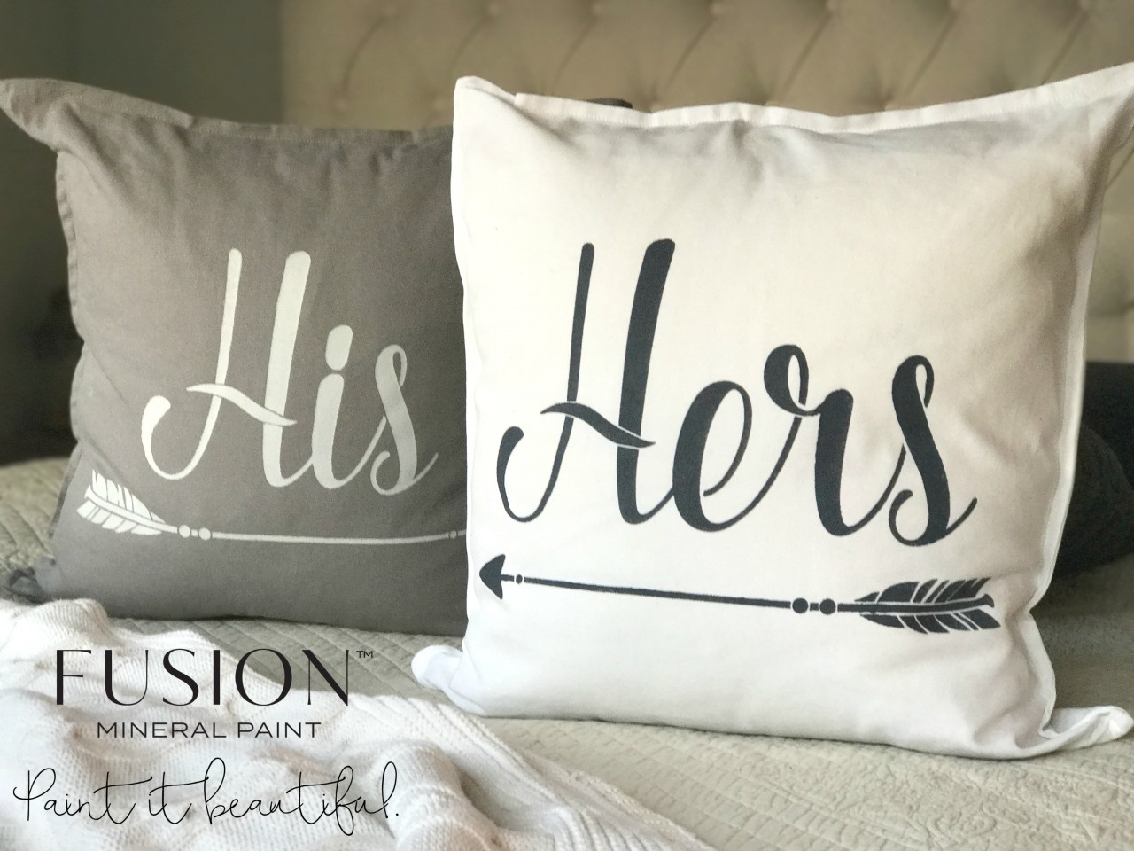 Ikea Hack Pillow Cover Fabric Painting | fusionmineralpaint.com