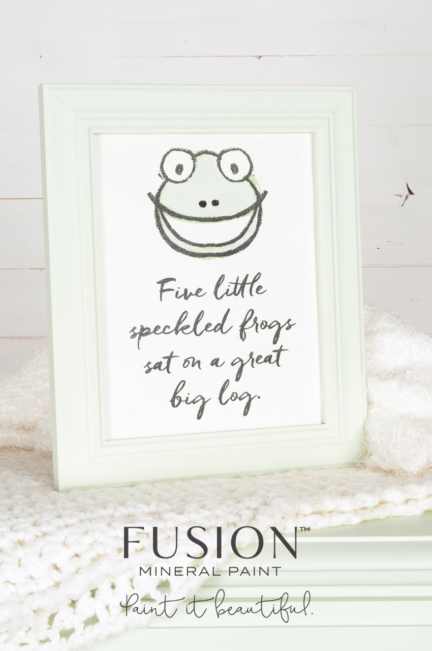 Nursery Inspiration Paint Colours Soft and sophisticated nursery colours with a matte smooth paint finish . Little Speclkled Frog Fusion Mineral Paint | www.Fusionmineralpaint.com