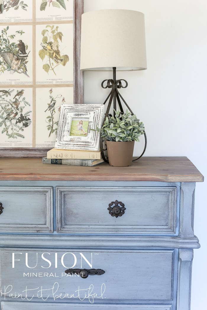 Get this French Country Vintage Blue look with a touch of black wax for added age