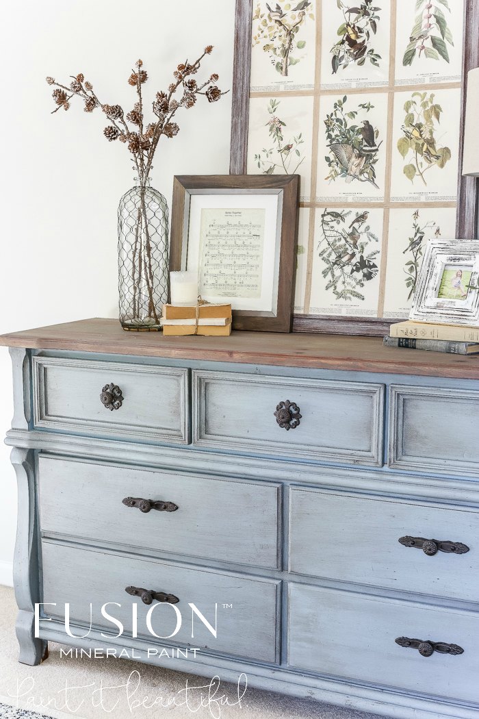 Get this French Country Vintage Blue look with a touch of black wax for added age