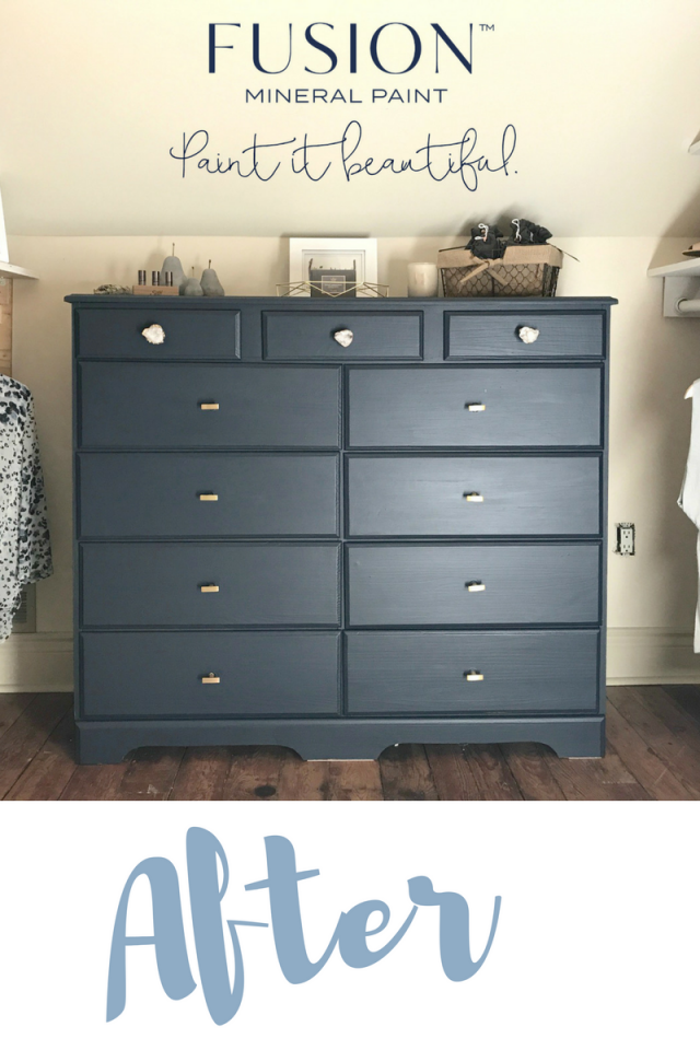 After, midnight blue dresser. | fusionmineralpaint.com