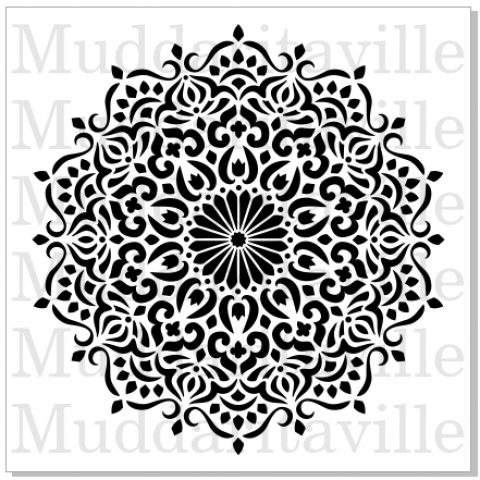 Manadal Stencil design from Muddaritaville. |www.muddaritavillestudio.com