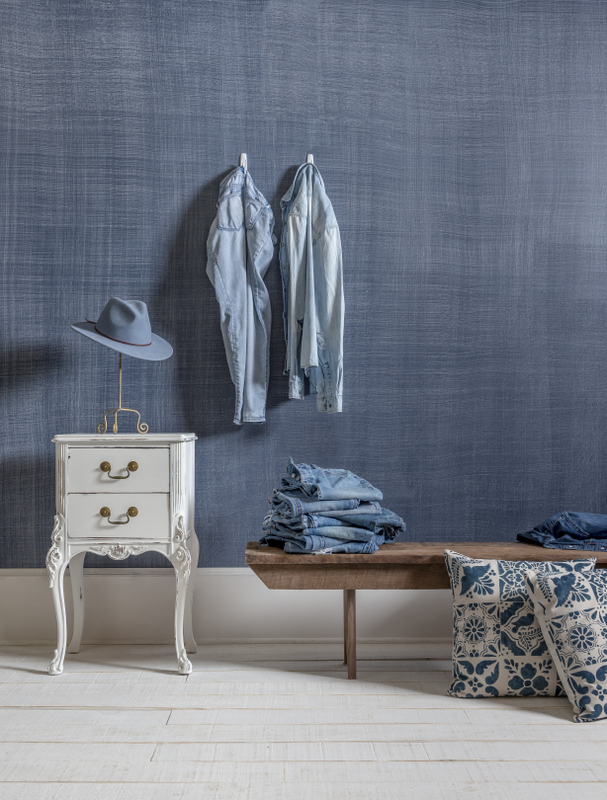 DIY Denim Paint Faux Finish Walls Tutorial - The Heathered Nest