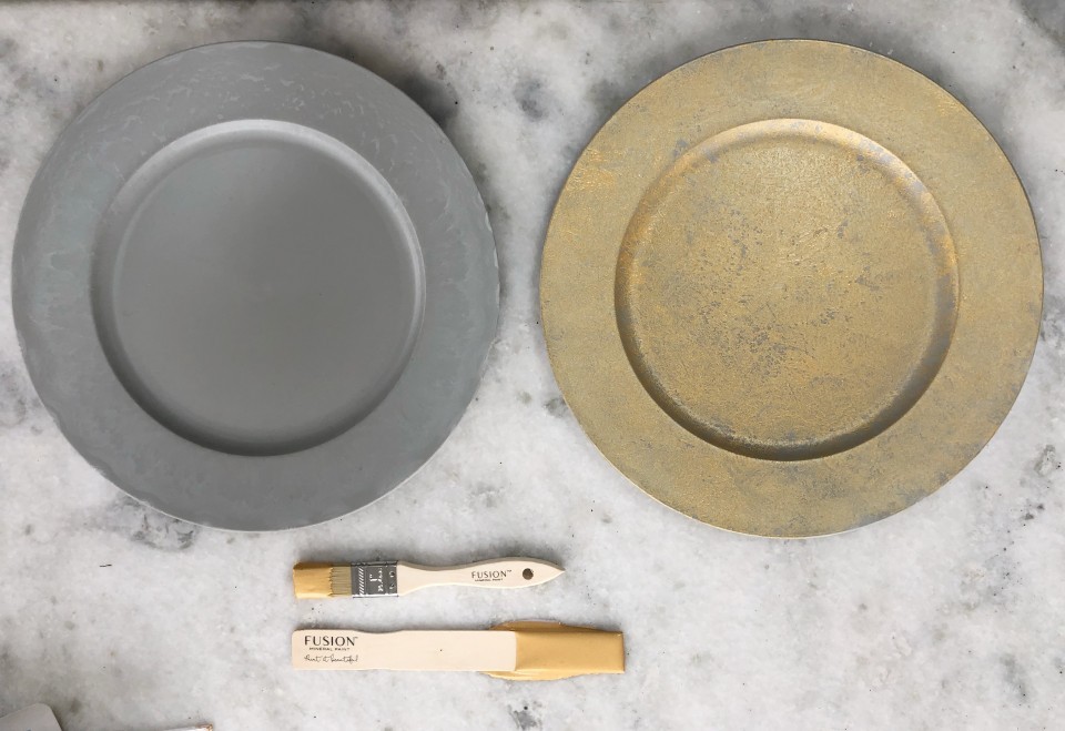 Learn how to make your own DIY Metallic Charger Plates with Fusion Mineral Paint