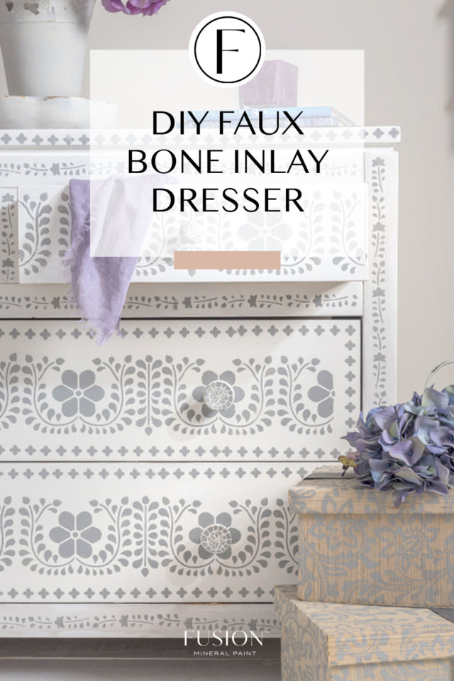 DIY Faux Bone Inlay Dresser