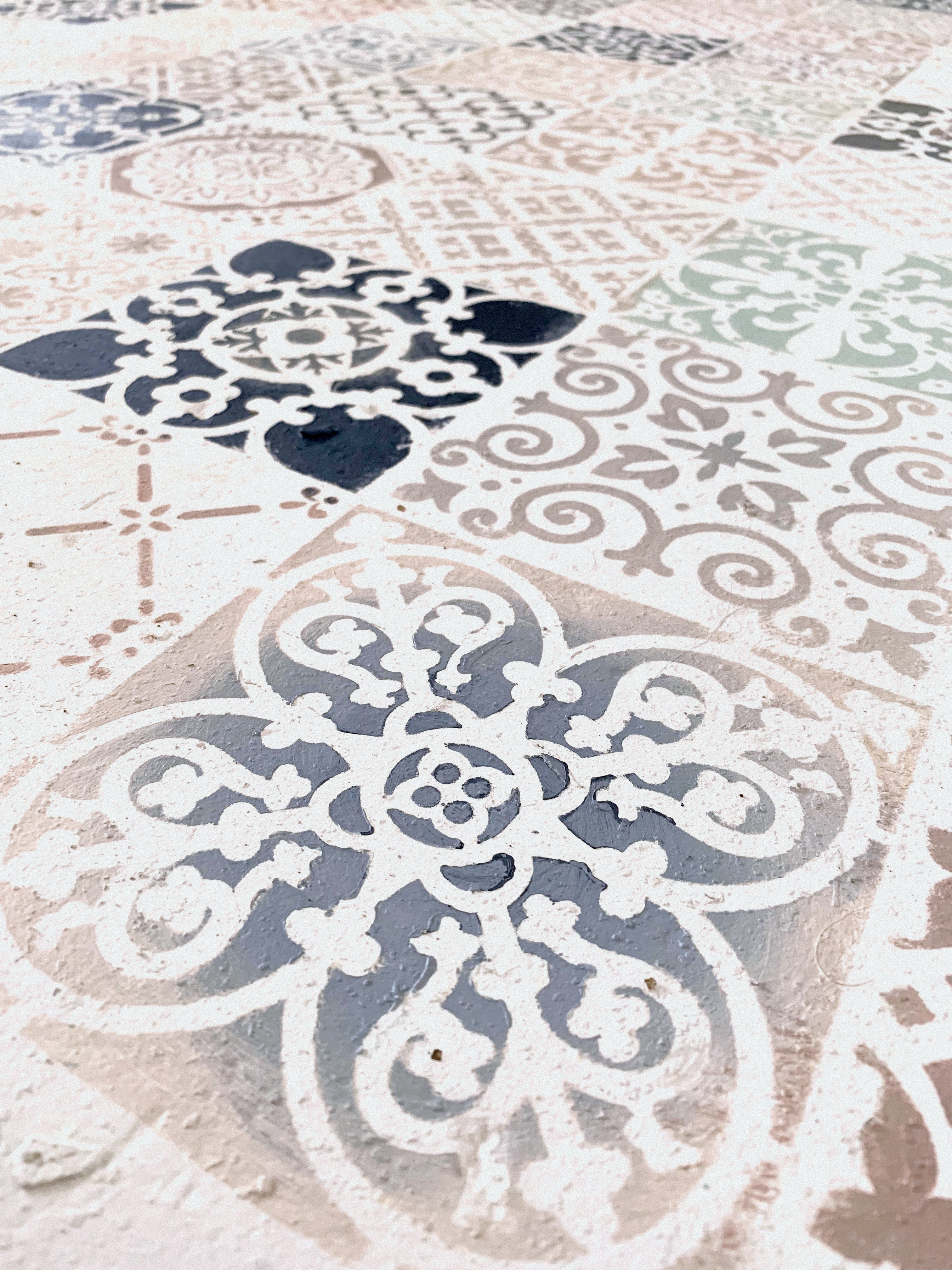 DIY Stenciled Concrete Floor Fusion Mineral Paint