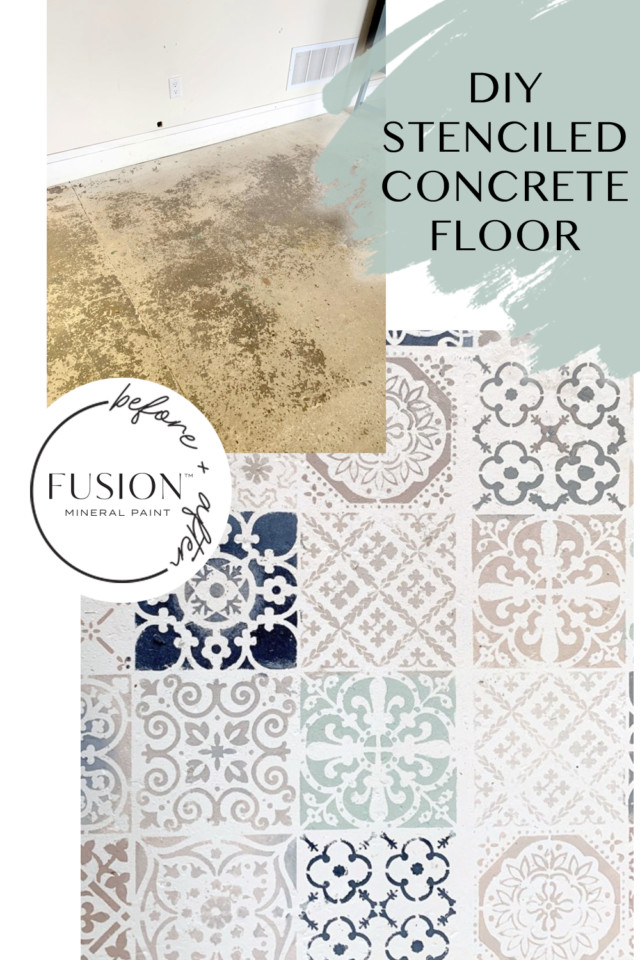 stenciled concrete floor