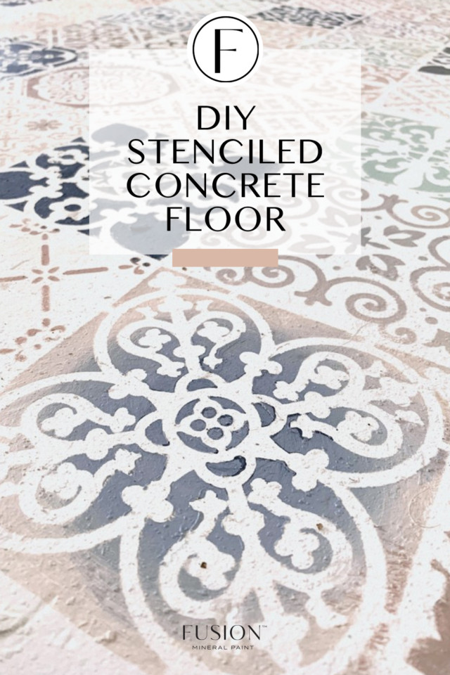 stencilled floor with paint