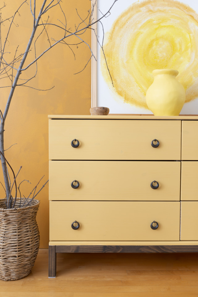 IKEA TARVA dresser painted with Fusion Mineral Paint in Prairie Sunset 