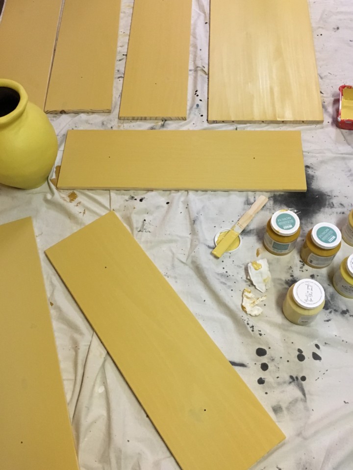 Painting wood with Fusion Mineral Paint in Prairie Sunset