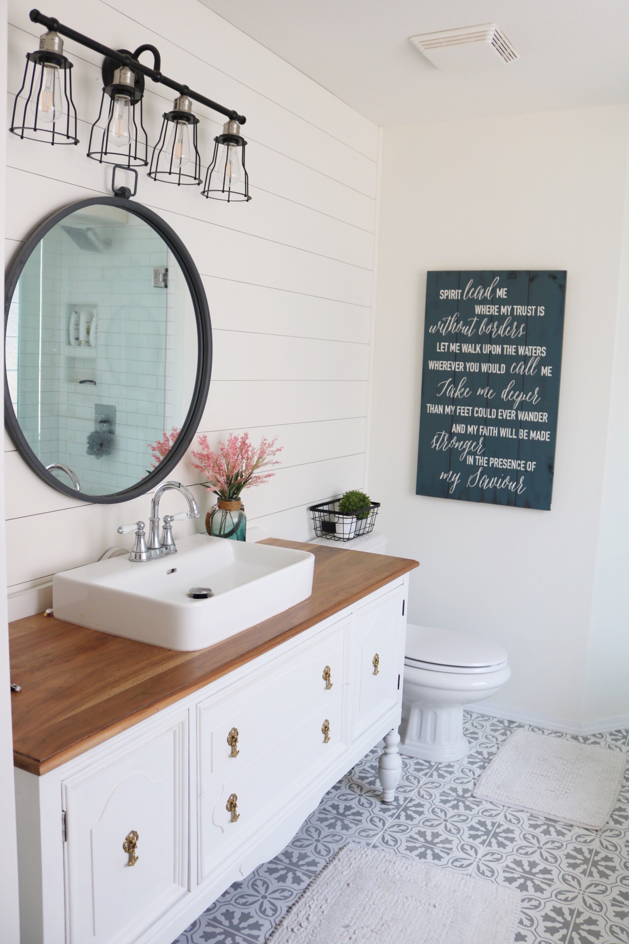 How To Paint A Bathroom Floor To Look Like Cement Tile For Under