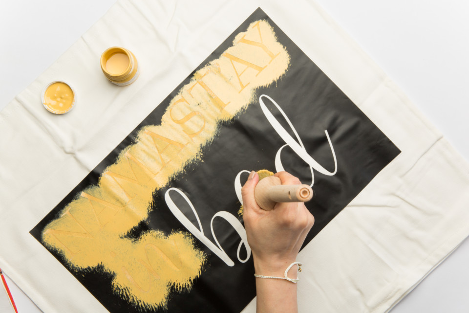 How to Stencil a Pillowcase - 'Namaste in Bed' stencil!