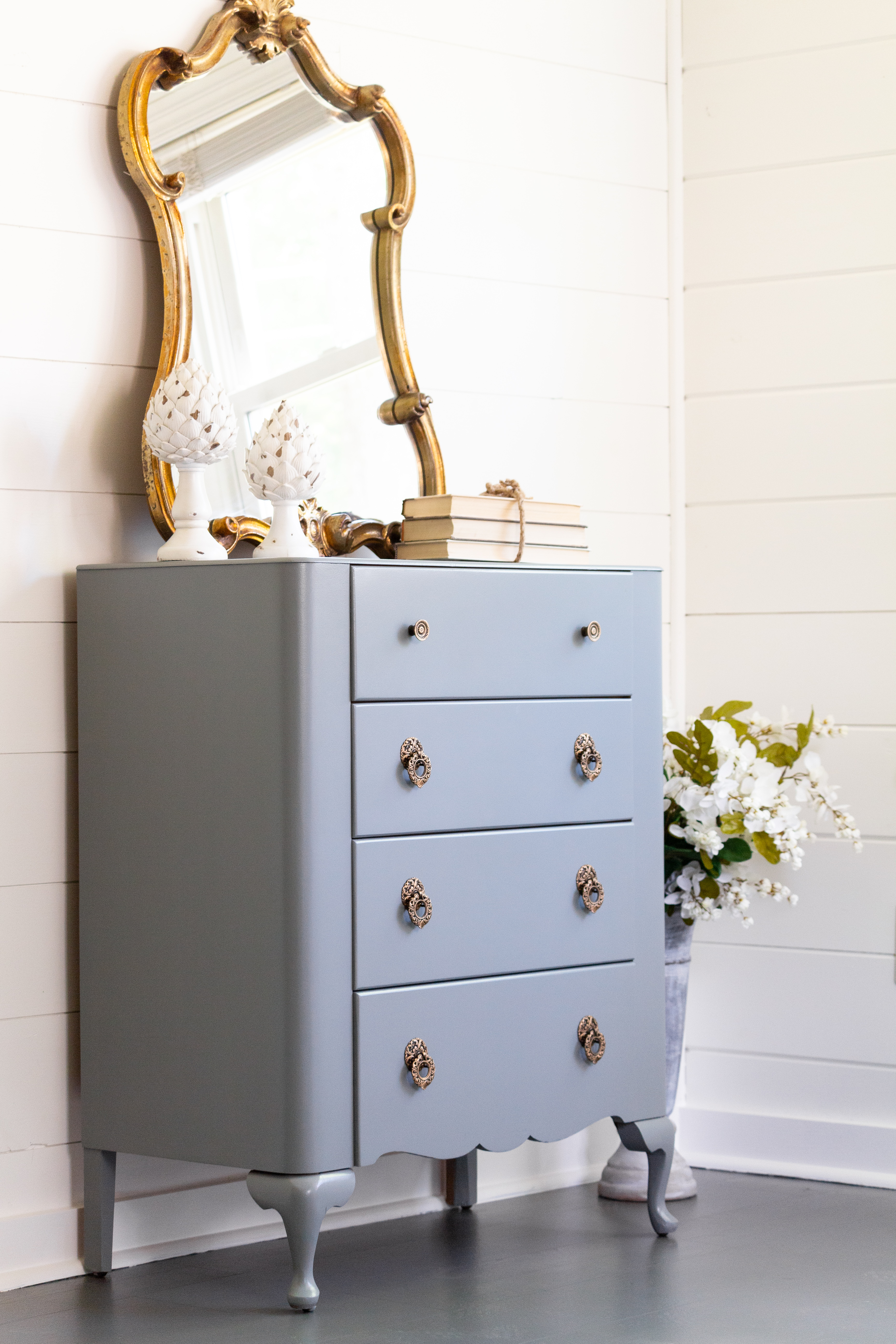 Dresser makeover with Sacred Sage from the Lisa Marie Holmes Collection with Fusion Mineral Paint