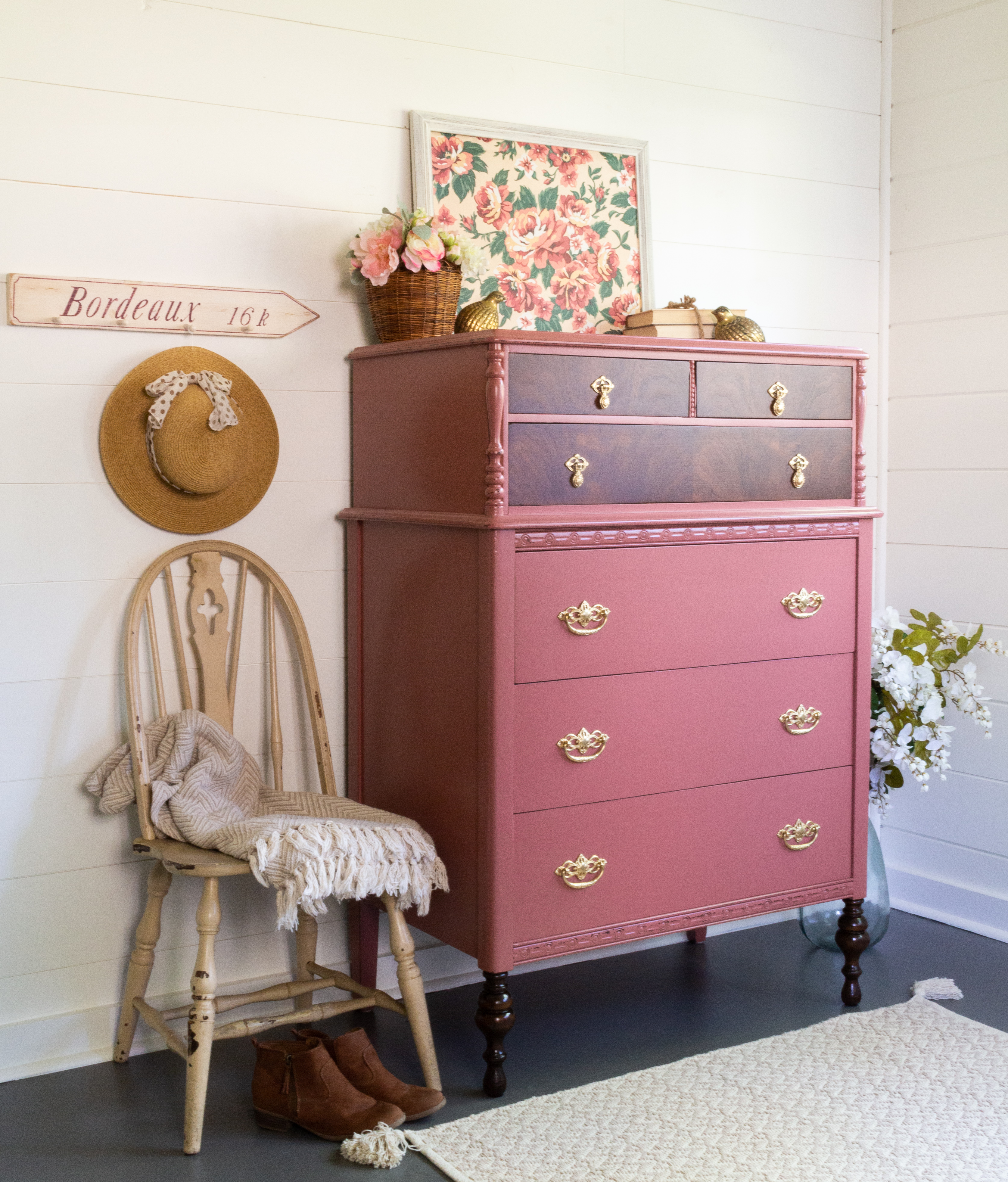 An dresser painted with Enchanted Echinacea from Fusion Mineral Paint