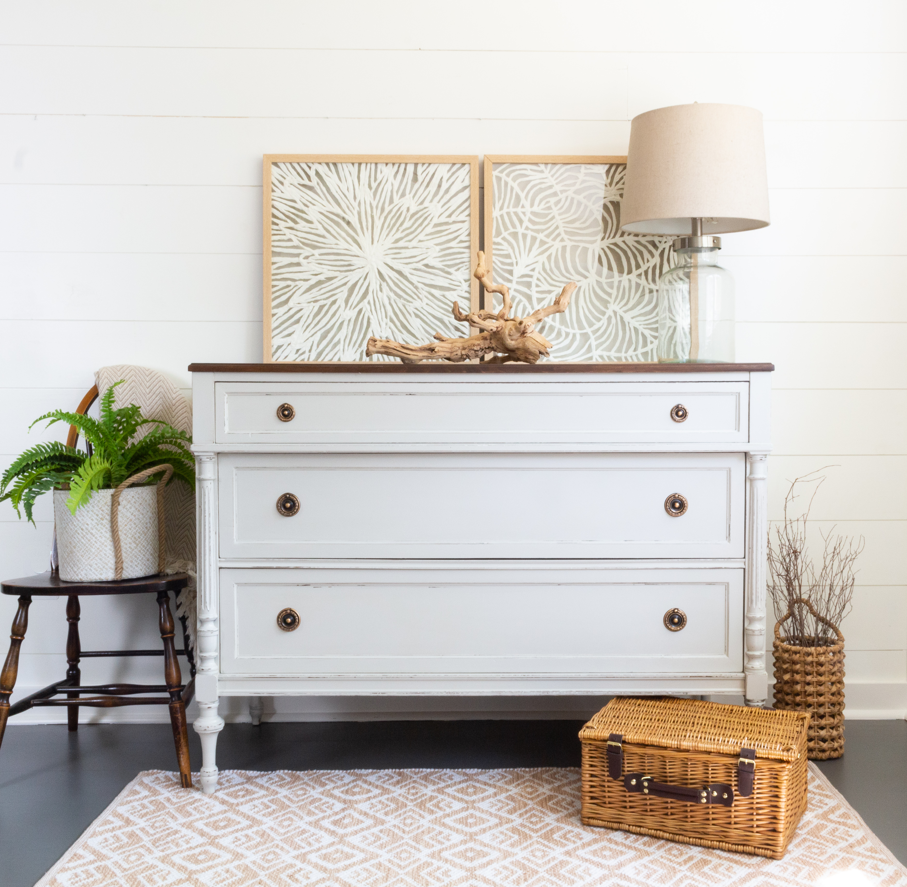 Dresser painted with Fusion Mineral Paint in Goddess Ashwagandha from the Lisa Marie Holmes collection