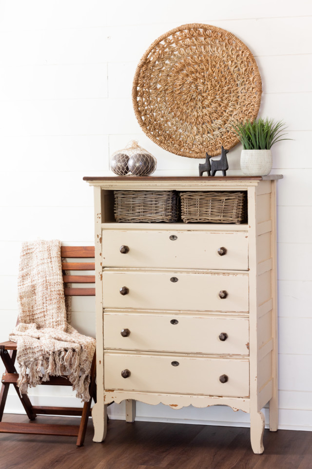 Ever wondered how to upcycle a dresser? With a little ingenuity and Fusion Milk Paint you can turn anything into something else! this old dresser became a media console, and you can do it too.