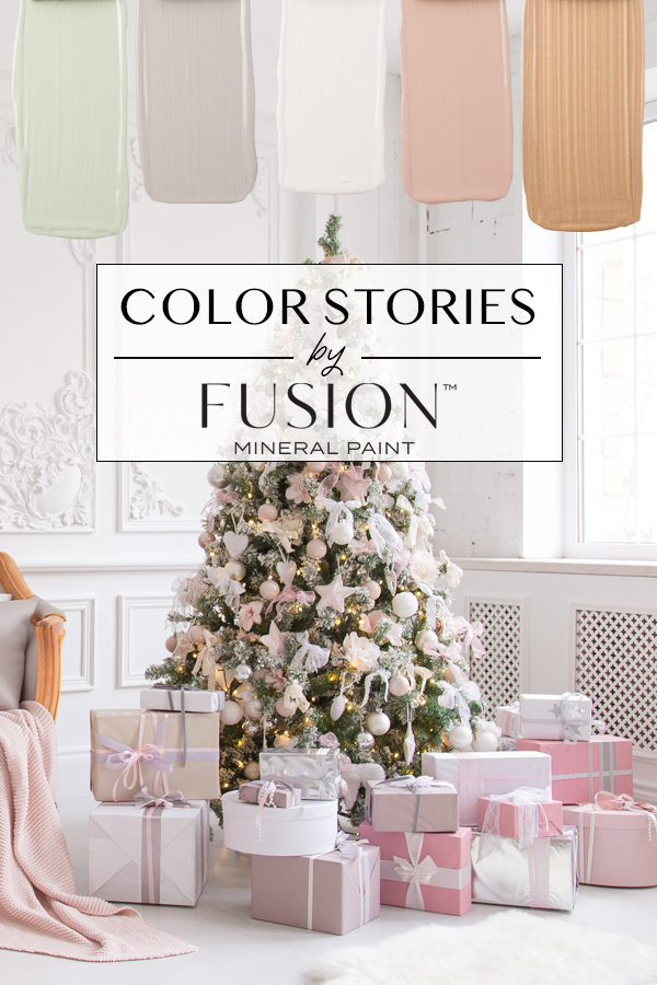 December's color story from Fusion Mineral Paint featuring brook little lamb casement damask and vintage gold