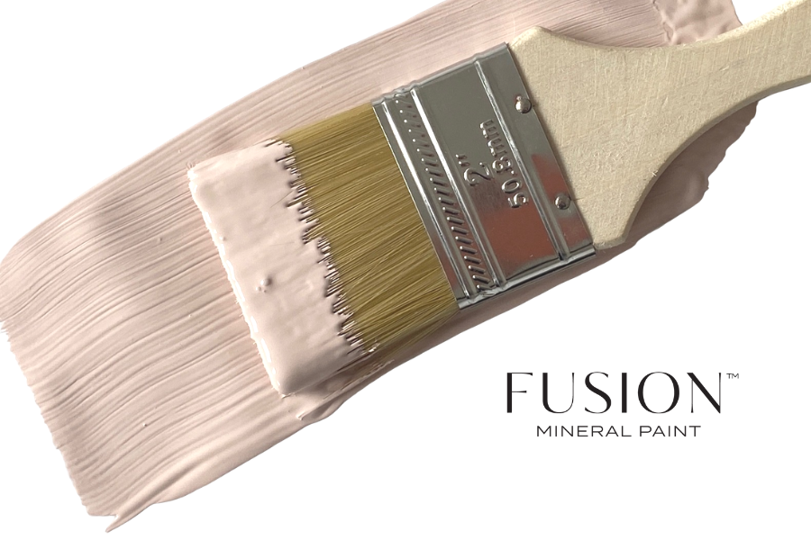 colour recipe #25 soft warm pink brushstroke - Fusion mineral Paint
