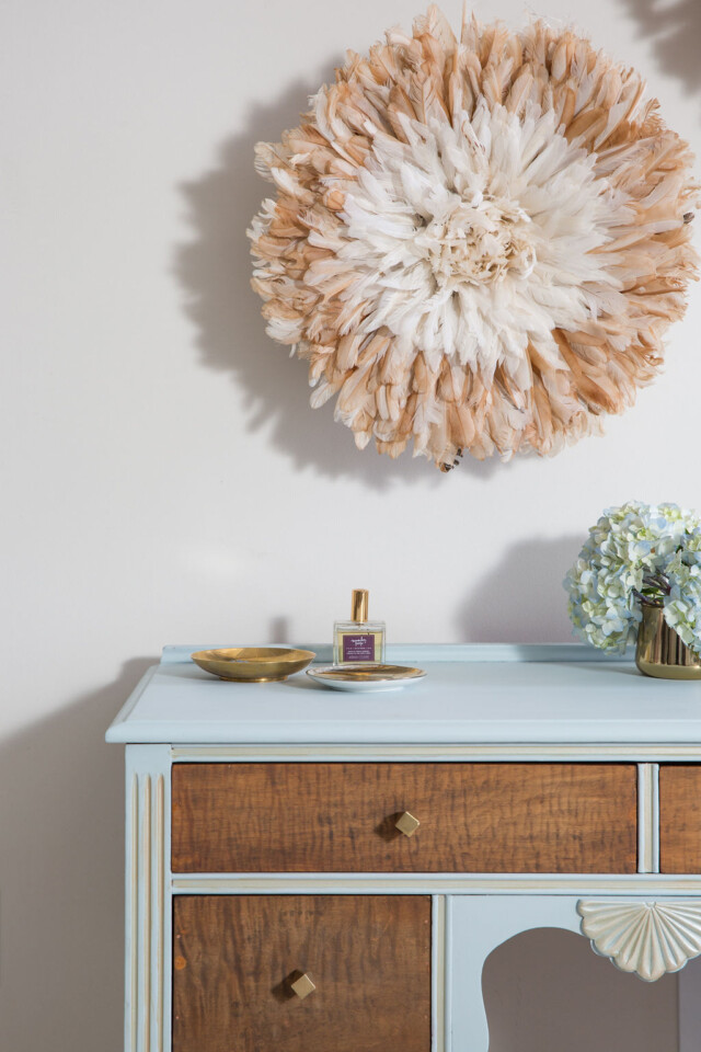 staged dressing table fresco wall 