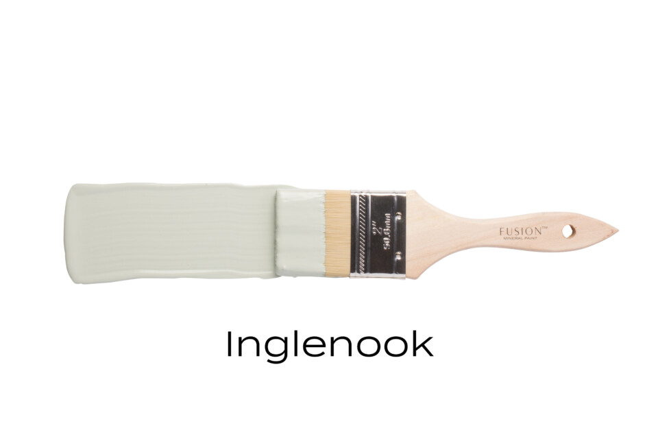 Inglenook Soft Green - Grey paint brush stroke