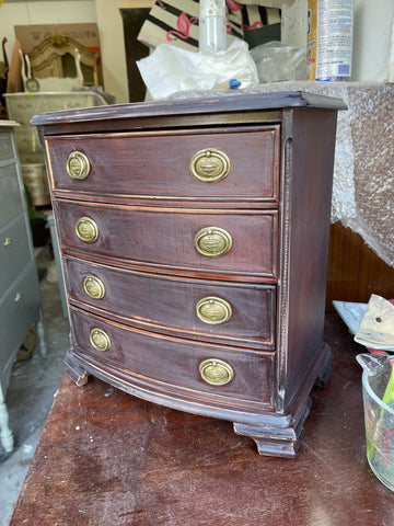 jewellery dresser after sanding and cleaning