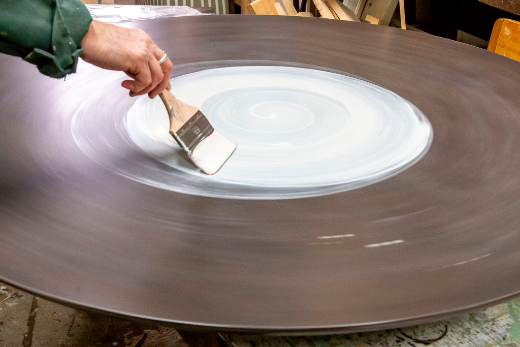 painting table in circular motion using the help of a lazy susan