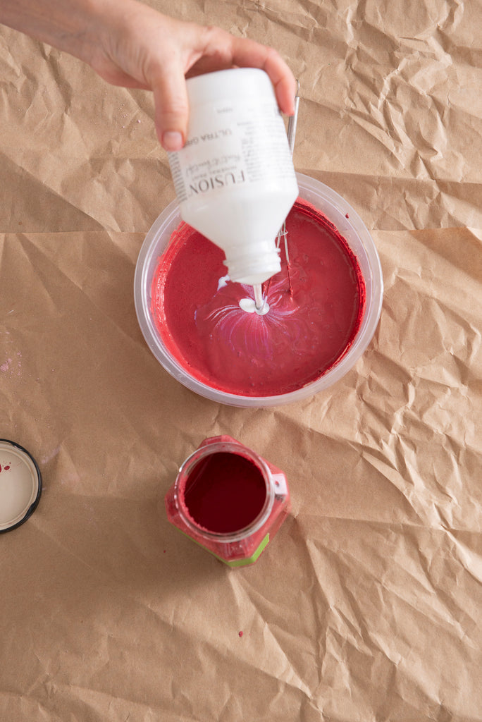 mixing ultra grip and sangria milk paint