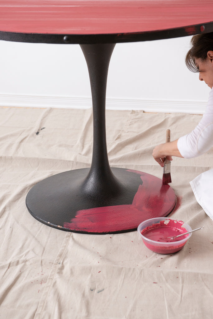 painting with sangria milk paint