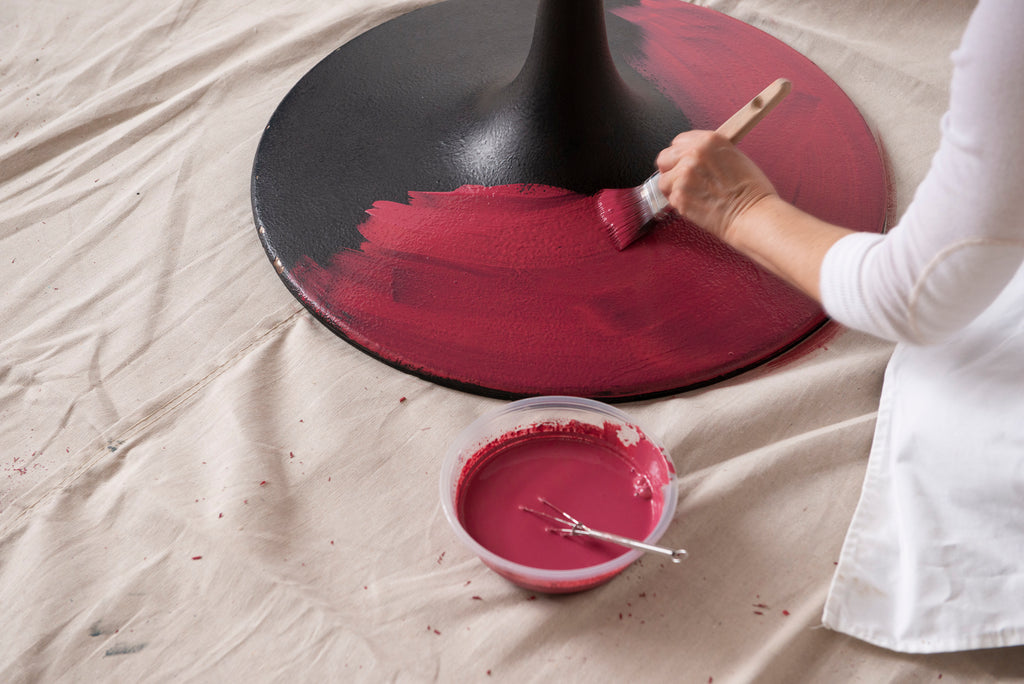 painting with sangria milk paint