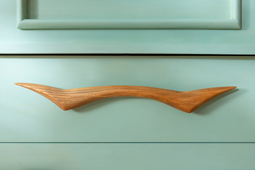 Mid-Century Modern Sideboard raw wood handle