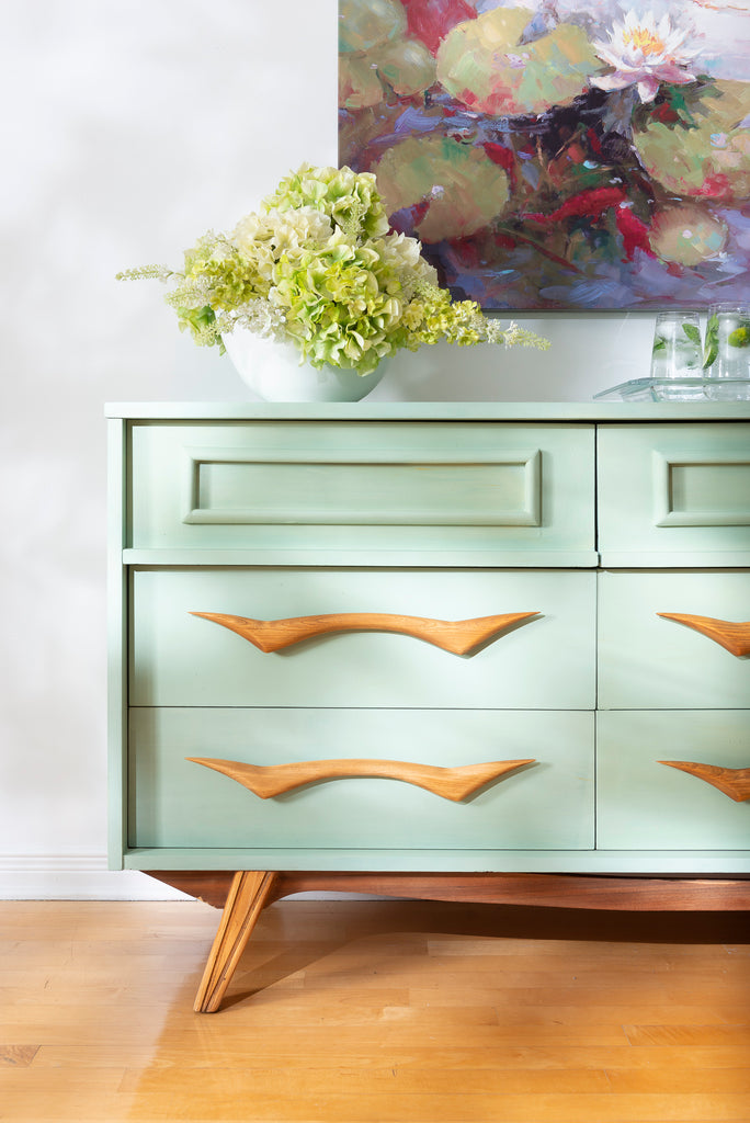 staged and painted Mid-Century Modern Sideboard