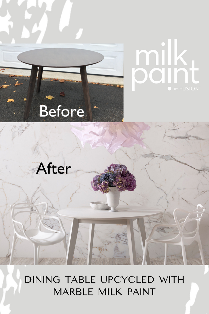 How to Paint a Dining Table with Marble Milk Paint