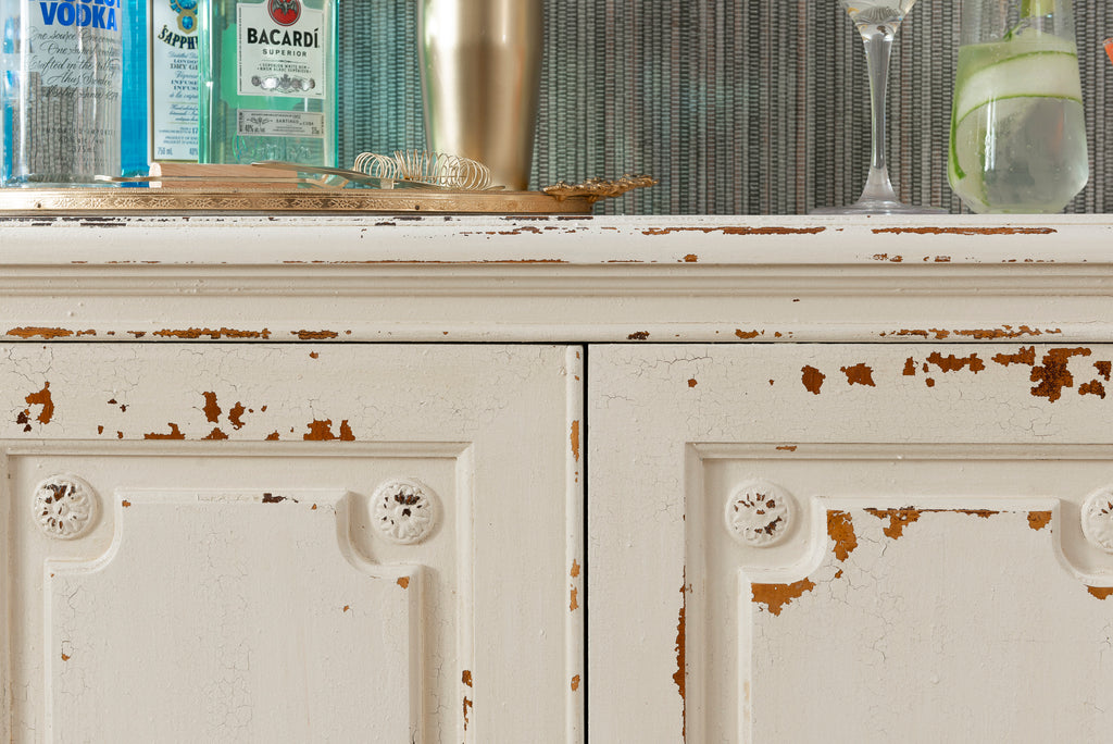 Chippy Chic Bar Cabinet Makeover With London Fog