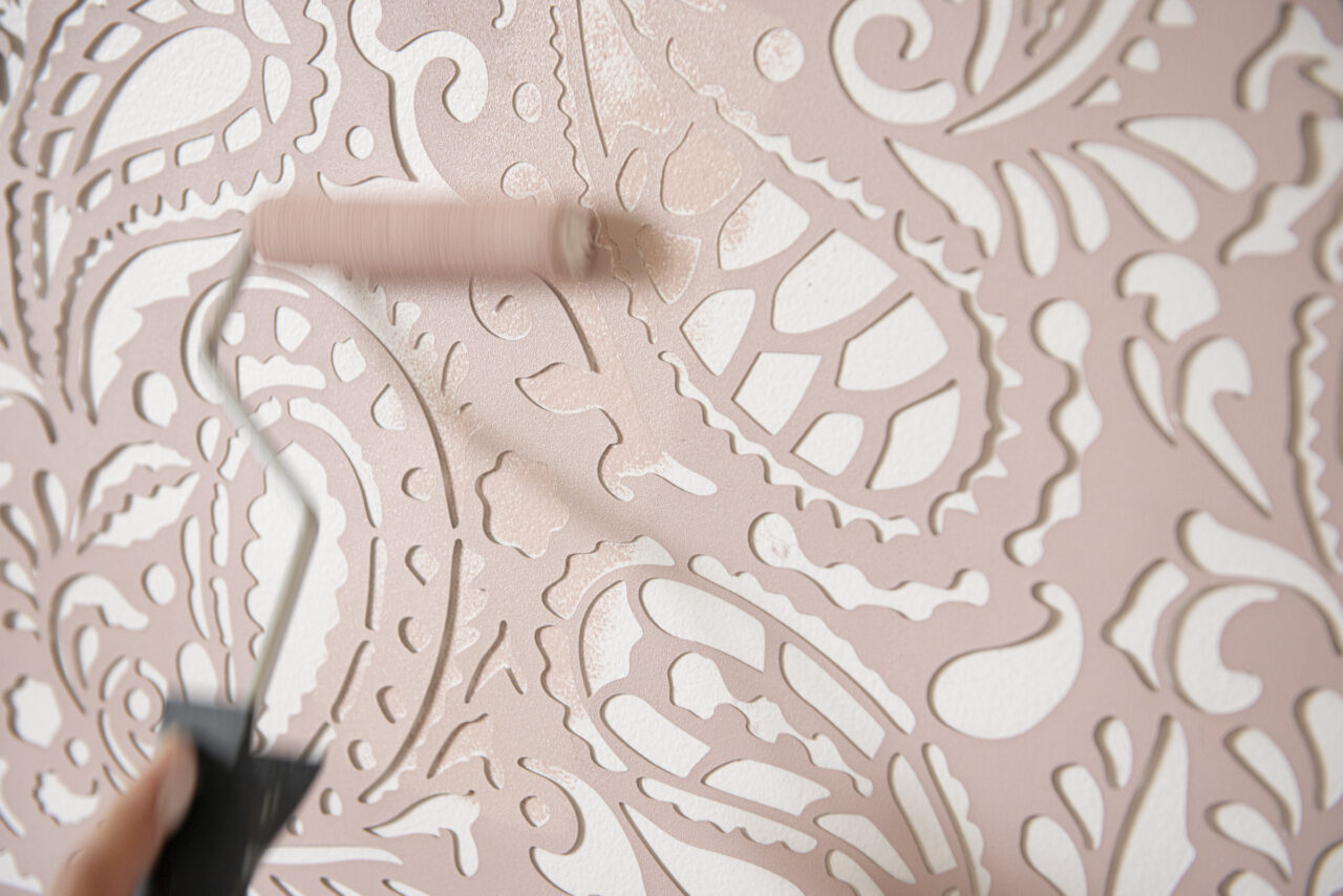 Rose Water Stencilled Wall