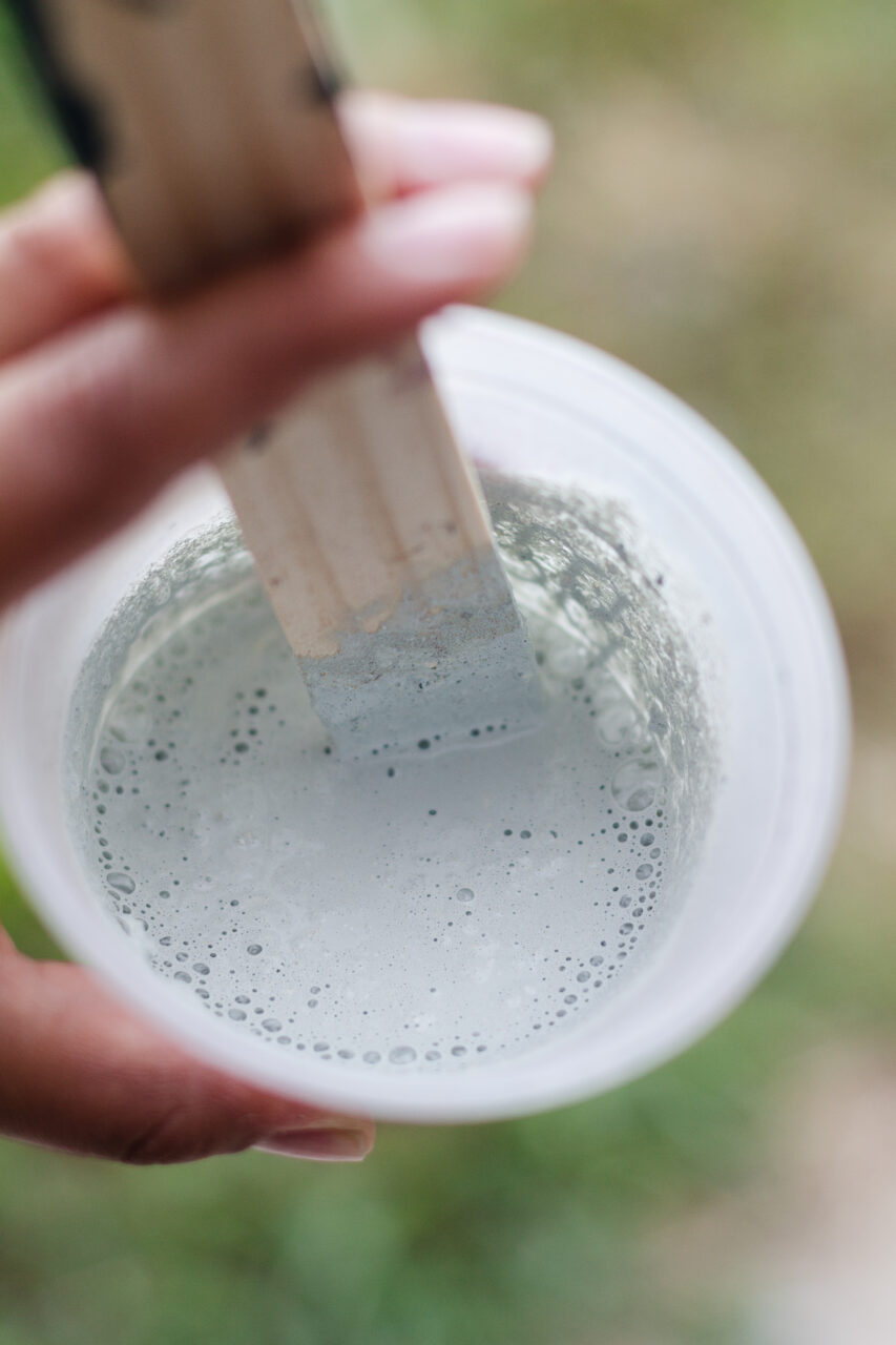 Stirring milk paint Potpourri