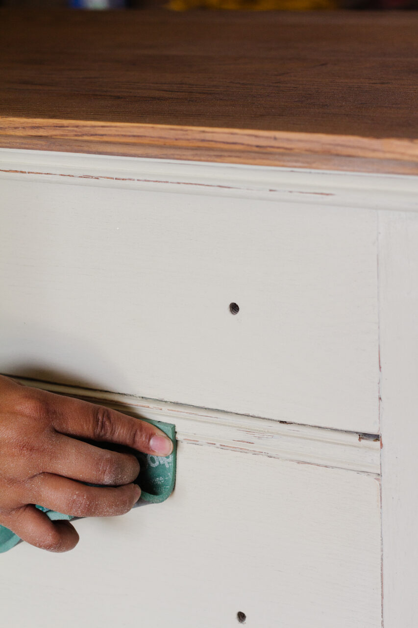 Sanding after painting with Potpourri Milk Paint