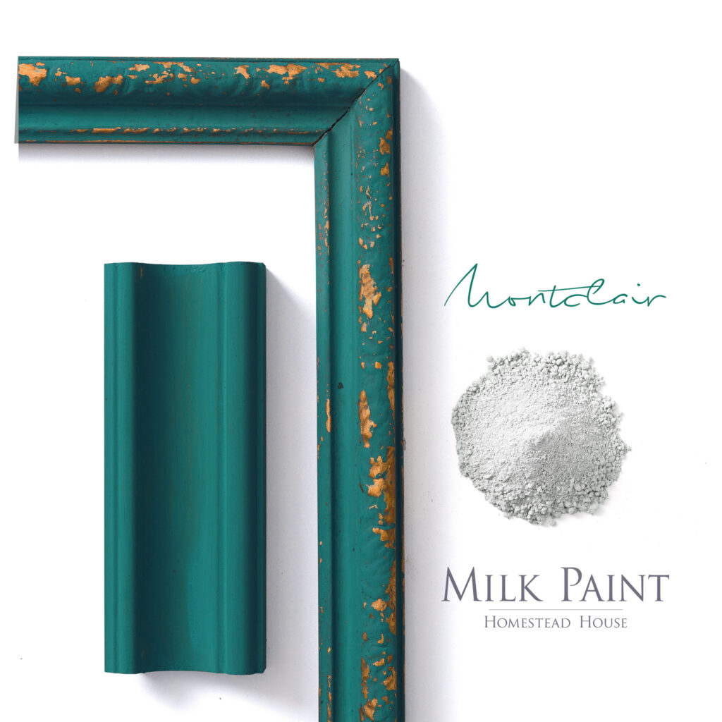 Powdered milk apint and painted trim in Montclair milk paint a rich dark vivid green
