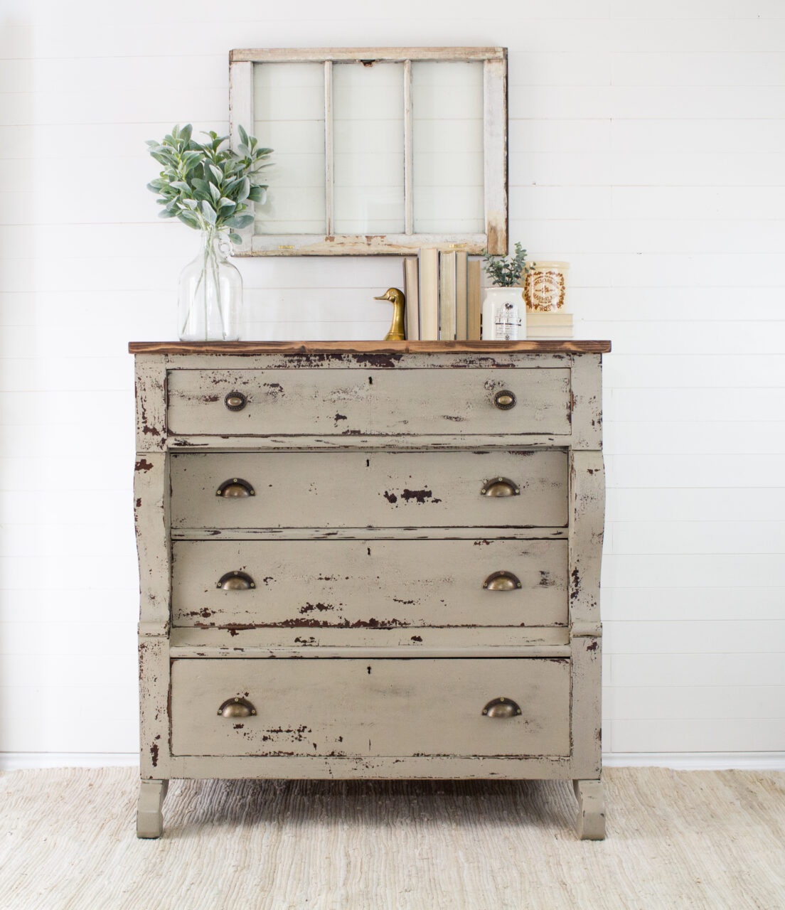 How to Get A Chippy Look with Milk Paint  Little House of Four - Creating  a beautiful home, one thrifty project at a time.