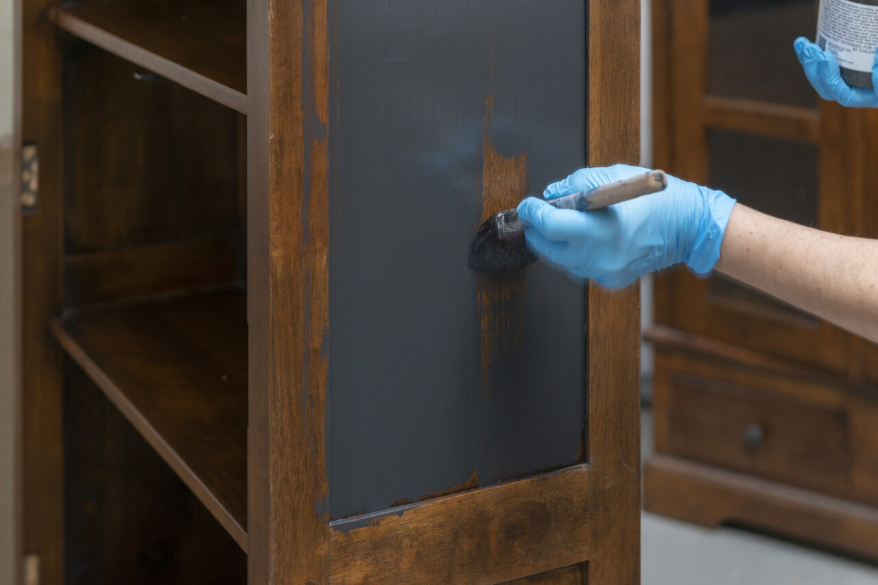 First coat of Cast Iron on bookcase