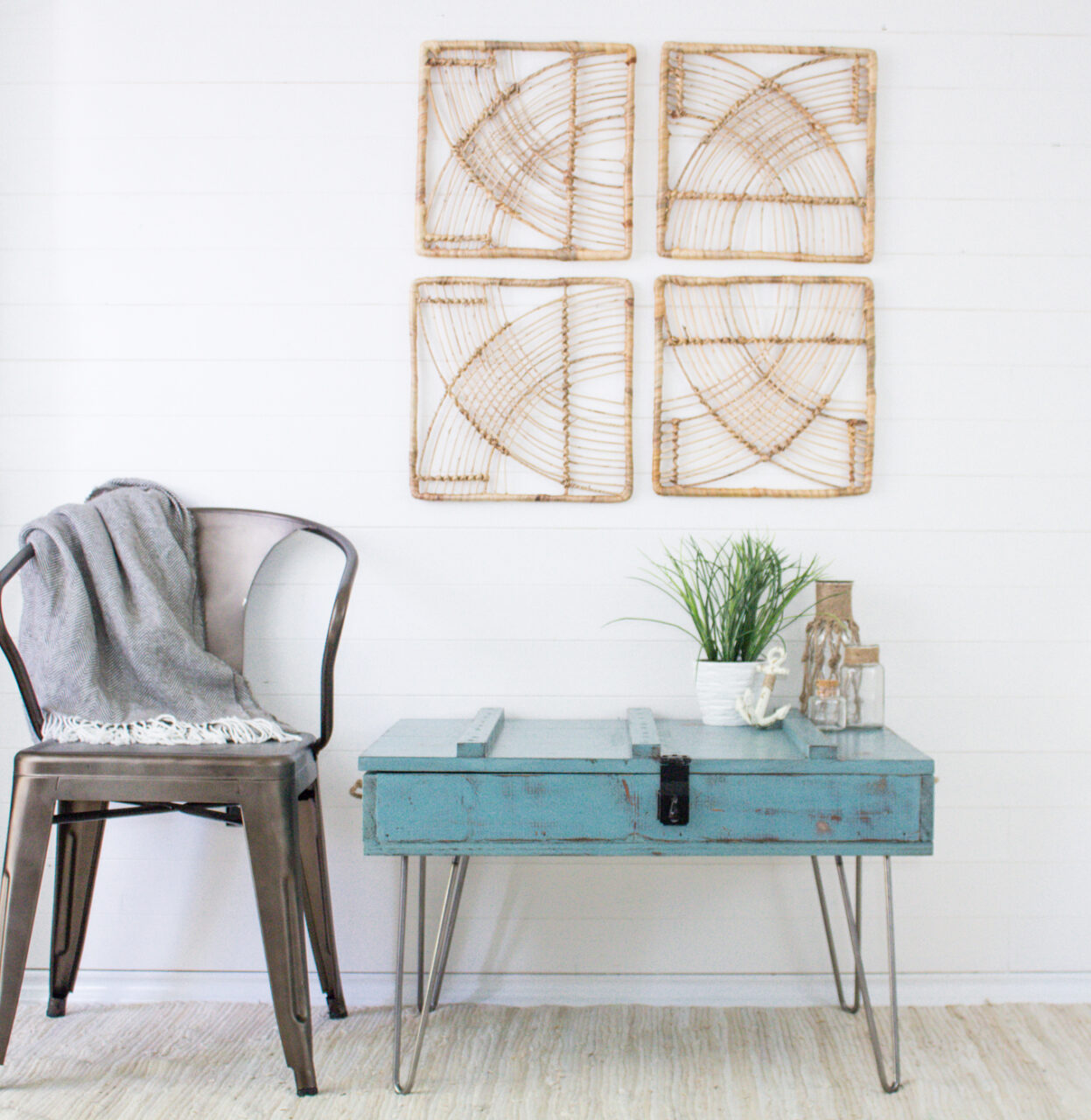 Console Table with a Worn and Weathered Look