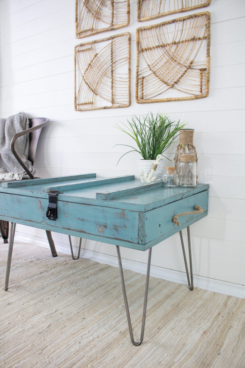 Console Table with a Worn and Weathered Look