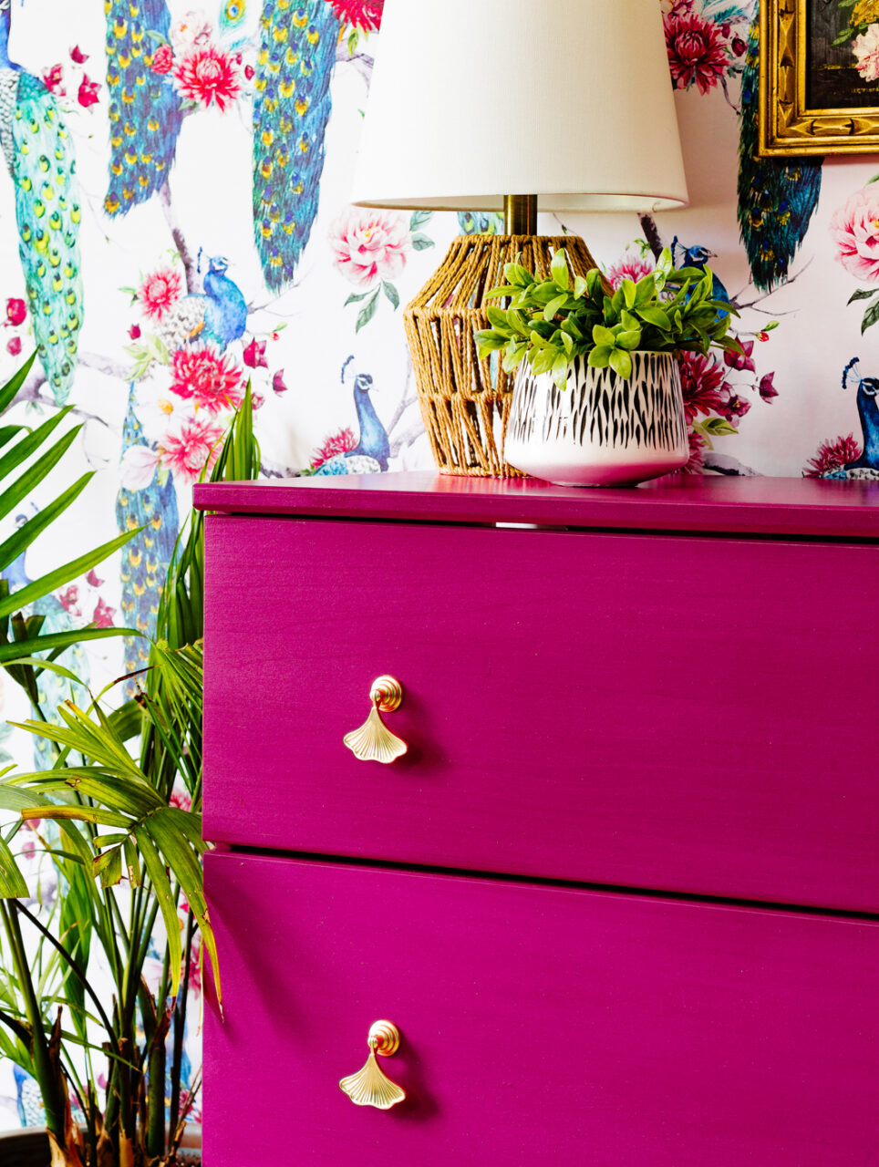 Bold Raspberry Pink Furniture Makeover