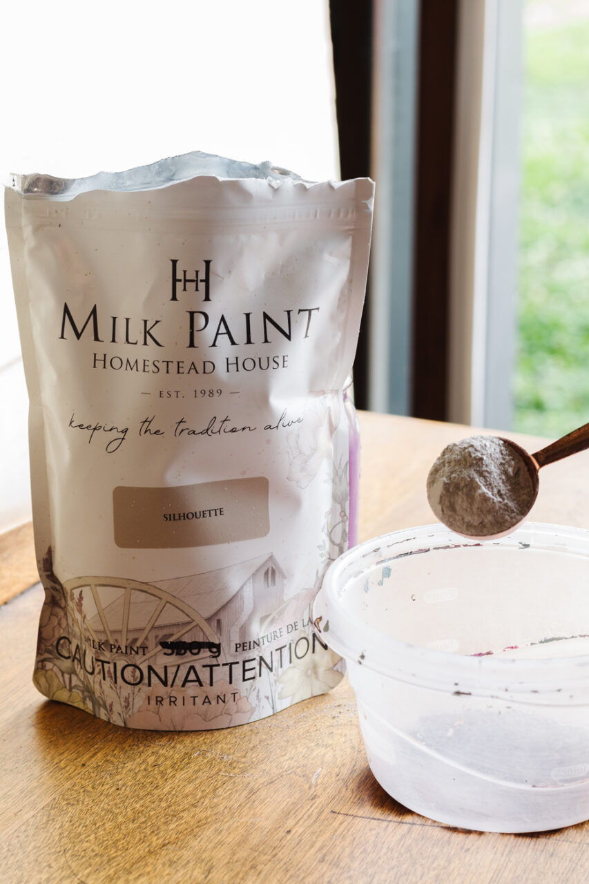 Silhouette milk paint being mixed