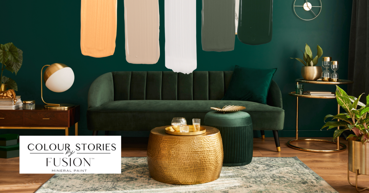October Colour Story Mid Century Luxury living room
